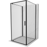 Mexen Exo-3S 3-sienų dušo kabina, varstoma, 100 x 100 cm, skaidri, juoda - 8181-100-100-70-00-3S
