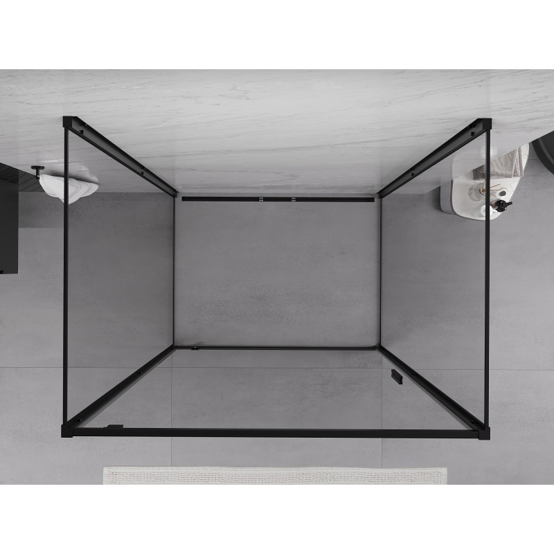 Mexen Exo-BR 3S trijų sienelių atvartu dušo kabina 95 x 110 cm, skaidrus, juodas - 8181-095-110-70-00-3S