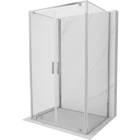 Mexen Exo-BR Duo 3S dušo kabina 3-sienelė varstoma 80 x 85 cm, skaidri, chromas - 8182-080-085-01-00-3S