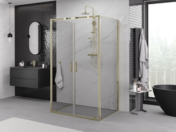 Mexen Exo-3S 90 x 85 cm 3-jų sienų persirengimo kabina, skaidri, auksinė - 8182-090-085-50-00-3S