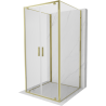 Mexen Exo-3S trijų pusių dušo kabina 90 x 90 cm, permatoma, auksinė - 8182-090-090-50-00-3S