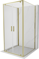 Mexen Exo-3S trijų pusių dušo kabina 90 x 90 cm, permatoma, auksinė - 8182-090-090-50-00-3S