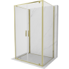 Mexen Exo-3S 110 x 100 cm trijų sienų nuožulni dušo kabina, permatoma, auksinė - 8182-110-100-50-00-3S