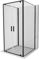 Mexen Exo-3S Trijų pusių 100 x 100 cm atveriama dušo kabina, skaidri, juoda - 8182-100-100-70-00-3S