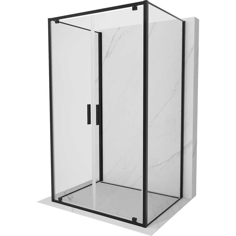Mexen Exo-BR Duo 3S 3 sienų dušo kabina 80 x 70 cm, permatoma, juoda - 8182-080-070-70-00-3S