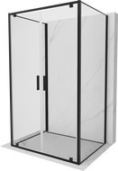 Mexen Exo-3S 3 sienų dušo kabina su atidaromomis durimis 120 x 70 cm, skaidri, juoda - 8182-120-070-70-00-3S