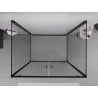 Mexen Exo-3S dušo kabina 3 sienelėmis atveriama 70 x 80 cm, skaidri, juoda - 8182-070-080-70-00-3S