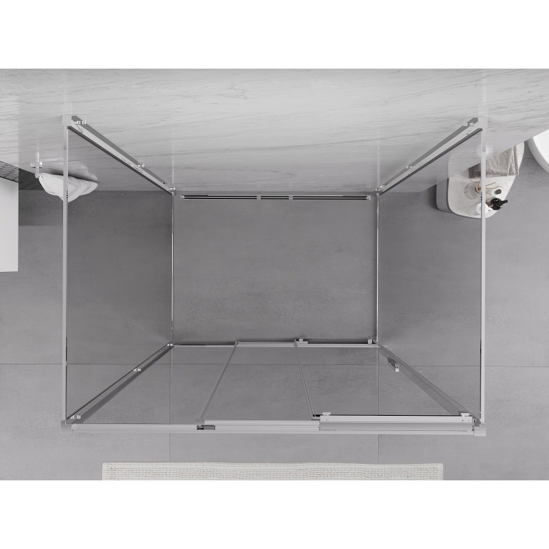 Mexen Exo-3S 3S trijų sienų stumdomasis dušo kabina 95 x 70 cm, permatomas, chromas - 8153-095-070-01-00-3S