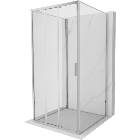 Mexen Exo-3S dušo kabina 3-sienų slankiojančios 80 x 80 cm, skaidrios, chromuotos - 8153-080-080-01-00-3S
