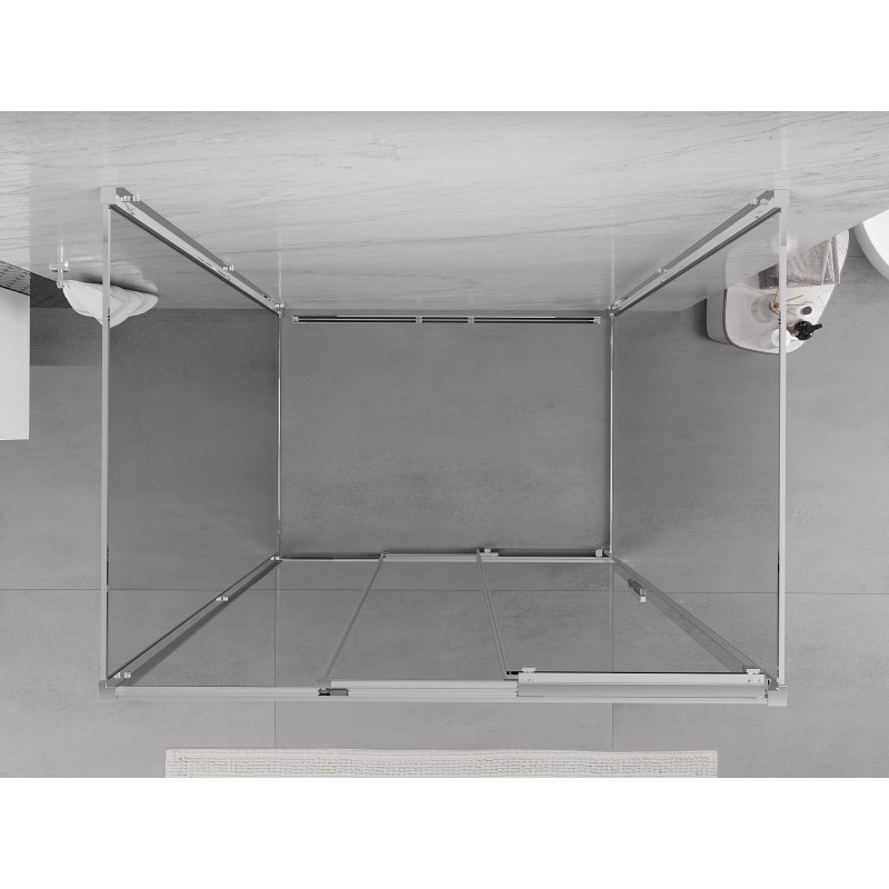 Mexen Exo-3S trijų sienelių stumdomos durys dušo kabina 100 x 85 cm, permatoma, chromas - 8153-100-085-01-00-3S