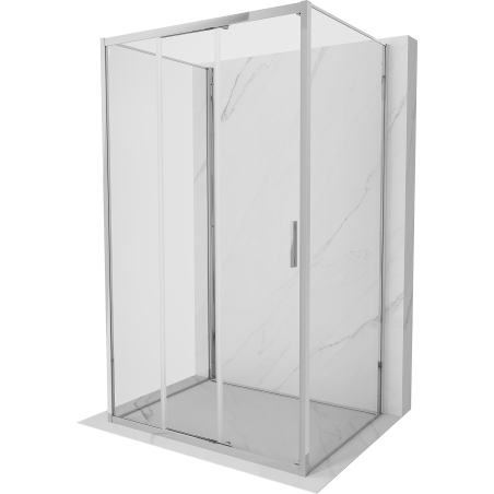 Mexen Exo-3S trijų sienų stumdomas dušo kabinas 85 x 90 cm, skaidrus, chromas - 8153-085-090-01-00-3S