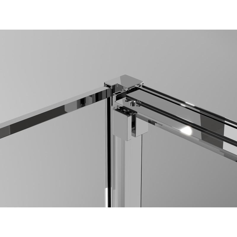 Mexen Exo-3S 3-jų sienų stumdomas dušo kabinas 95 x 90 cm, skaidrus, chromas - 8153-095-090-01-00-3S