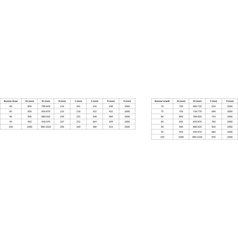Mexen Exo-3S 3S trijų sienų stumdomas dušo kabina, 85 x 90 cm, permatomas, chromas - 8153-085-090-01-00-3S