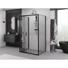 Mexen Exo-3S 3S 3-jų sienų stumdomas dušo kabinas 100 x 80 cm, permatomas, juodas - 8153-100-080-70-00-3S