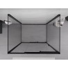 Mexen Exo-3S 3S 3-jų sienų stumdomas dušo kabinas 100 x 80 cm, permatomas, juodas - 8153-100-080-70-00-3S