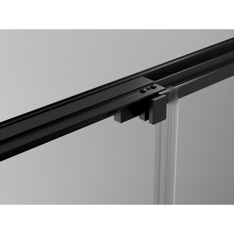 Mexen Exo-3S 3S 3-sienų stumdomas dušo kabinas 100 x 95 cm, permatomas, juodas - 8153-100-095-70-00-3S