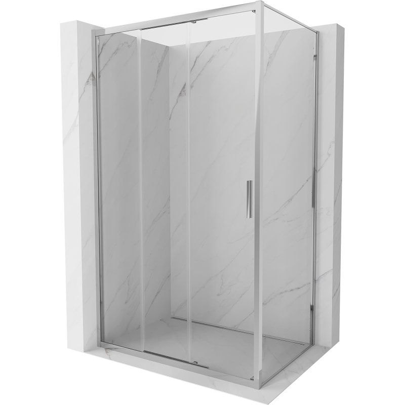 Mexen Exo 100 x 80 cm stumdomas dušo kabina, permatomas, chromas - 8153-100-080-01-00