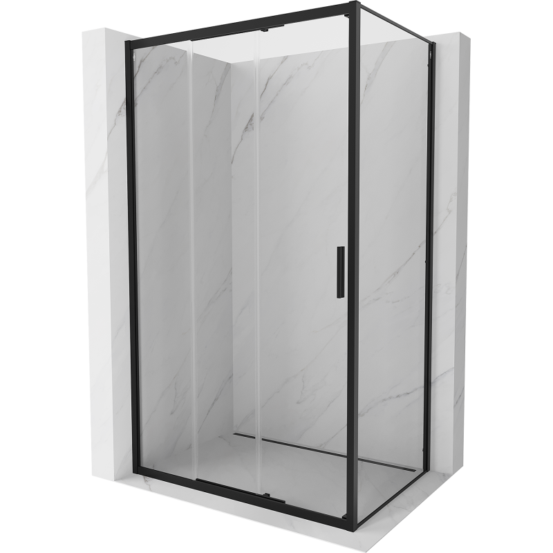 Mexen Exo stumdoma dušo kabina 80 x 75 cm, skaidrus, juoda - 8153-080-075-70-00