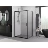 Mexen Exo-3S stumdoma dušo kabina 85 x 75 cm, permatoma, juoda - 8153-085-075-70-00