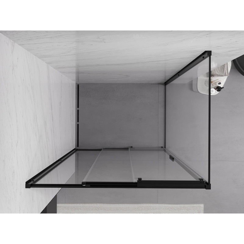 Mexen Exo-3S stumdoma dušo kabina 85 x 75 cm, permatoma, juoda - 8153-085-075-70-00