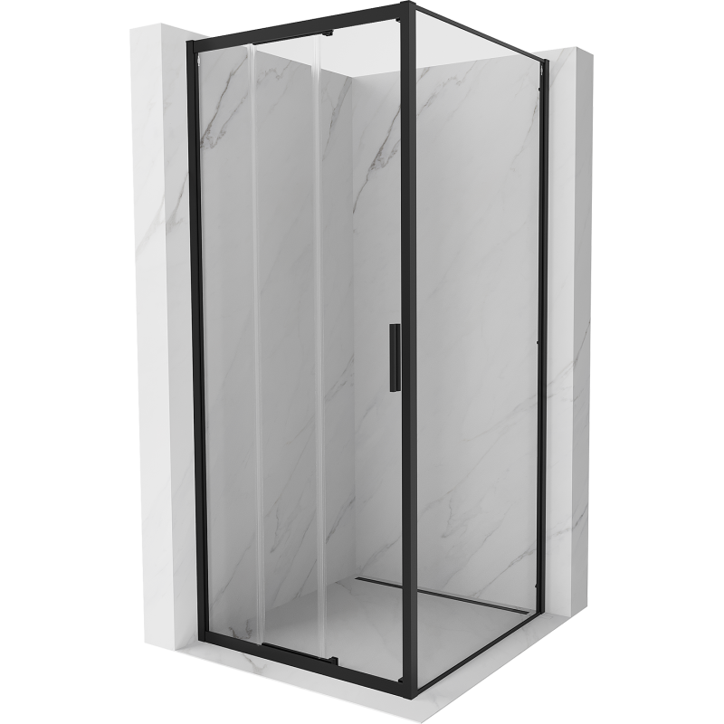 Mexen Exo stumdoma dušo kabina 80 x 80 cm, skaidri, juoda - 8153-080-080-70-00