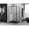 Mexen Exo-3S stumdoma dušo kabina 95 x 80 cm, permatoma, juoda - 8153-095-080-70-00
