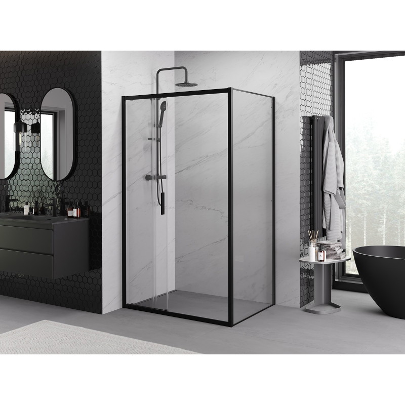 Mexen Exo-3S stumdoma dušo kabina 95 x 80 cm, permatoma, juoda - 8153-095-080-70-00
