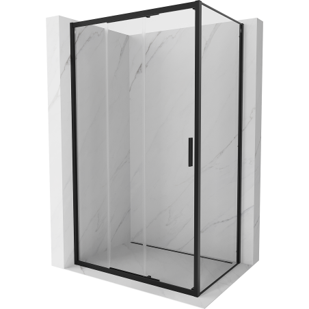 Mexen Exo-3S slankiojantis dušo kabina 80 x 85 cm, permatomas, juodas - 8153-080-085-70-00