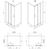 Mexen Exo-3S stiklinė dušo kabina 85 x 85 cm, skaidrus, juodas - 8153-085-085-70-00