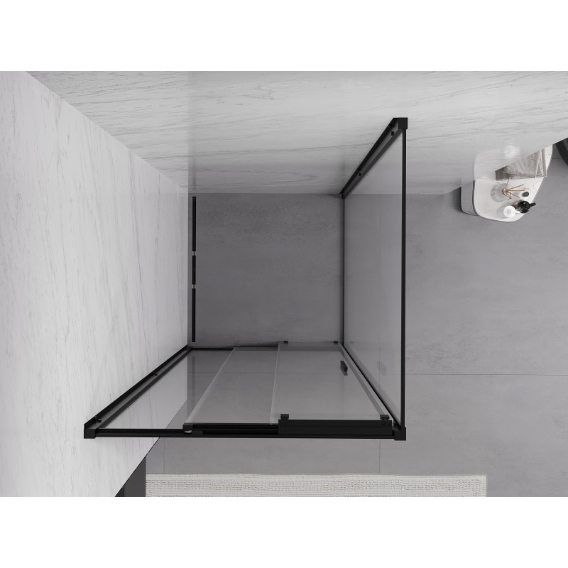 Mexen Exo-3S stumdoma dušo kabina 95 x 95 cm, permatoma, juoda - 8153-095-095-70-00