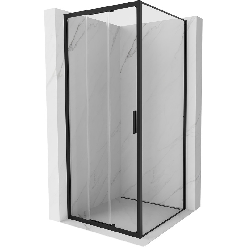 Mexen Exo-3S stumeno dušo kabina 100 x 100 cm, skaidrus, juodas - 8153-100-100-70-00