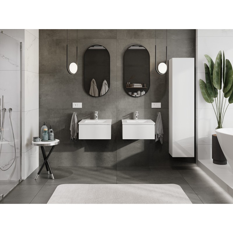 Mexen Orio vonios spintelė 50 cm su Otis kriaukle, 1 stalčius, balta blizgi - 91A10-05023-1-BF00-W18M00