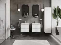 Mexen Orio vonios kambario spintelė 50 cm su kriaukle Vela, 2 stalčiai, balta matinė - 91A10-05047-2-BFF01-W23M01