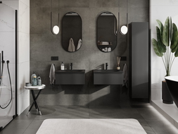 Mexen Orio vonios spintelė 60 cm su kriaukle Vela, 1 stalčius, juoda matinė - 91A10-06023-1-BF71-W23M71