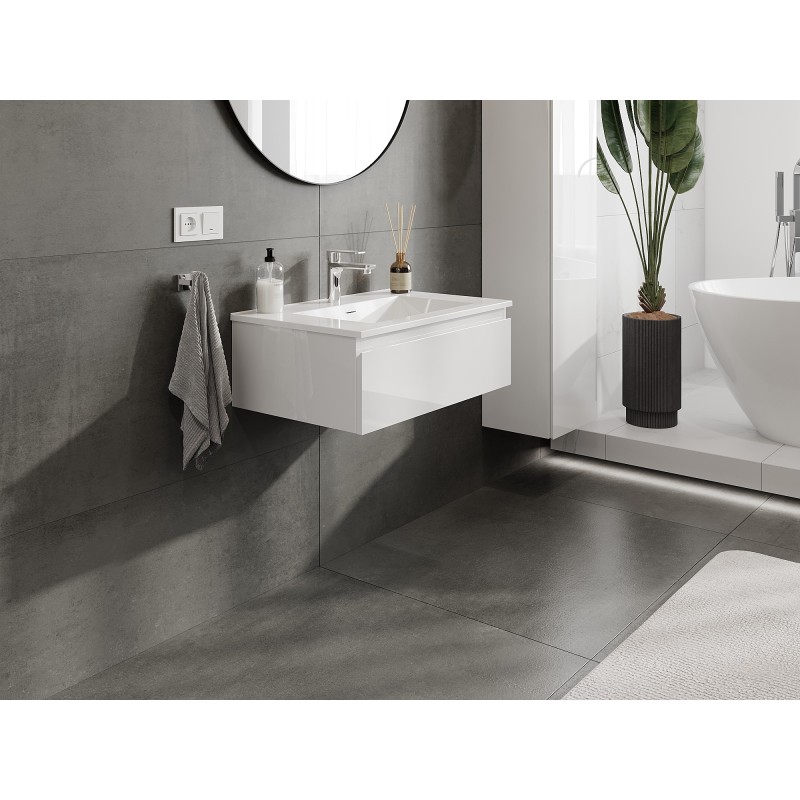 Mexen Orio vonios spintelė 70 cm su Otis praustuvu, 1 stalčius, balta blizgi - 91A10-07023-1-BF00-W18M00