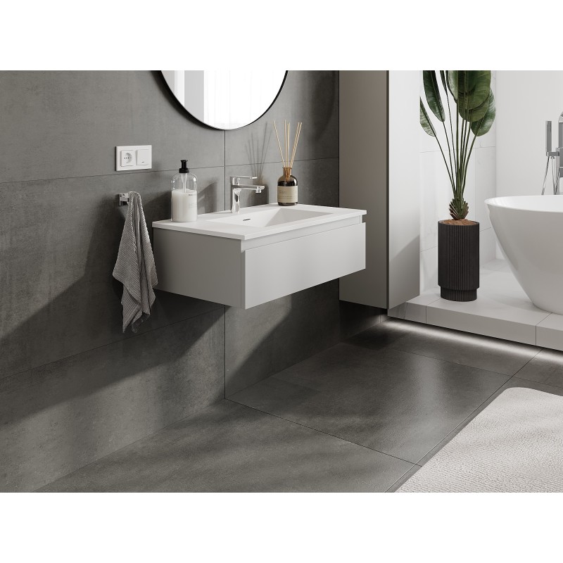 Mexen Orio vonios spintelė 80 cm su Otis praustuvu, 1 stalčius, pilka matinė/balta matinė - 91A10-08023-1-BF62-W18M01