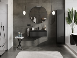 Mexen Orio vonios spintelė 80 cm su Vela praustuvu, 1 stalčius, juoda matinė - 91A10-08023-1-BF71-W23M71