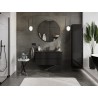 Mexen Orio vonios spintelė 100 cm su praustuvu Otis, 2 stalčiai, juoda blizgi/juoda matinė - 91A10-10047-2-BFF70-W18M71