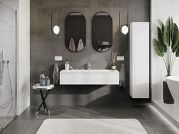 Mexen Orio vonios spintelė 120 cm su praustuvu Vela, 1 stalčius, balta matinė - 91A10-12023-1-BF01-W23M01