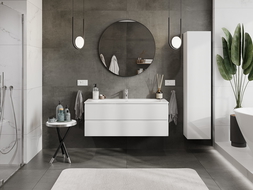 Mexen Orio vonios kambario spintelė 120 cm su Vela praustuvu, 2 stalčiai, blizgi balta - 91A10-12047-2-BFF00-W23M00