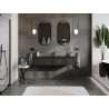 Mexen Orio vonios spintelė 140 cm su Vela praustuvu, 1 stalčius, juoda matinė - 91A10-14023-1-BF71-W23M71