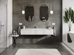 Mexen Orio vonios spintelė 160 cm su Otis praustuvu, 1 stalčius, blizgi balta - 91A10-16023-1-BF00-W18M00