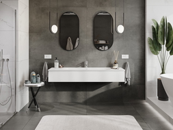 Mexen Orio vonios kambario spintelė 160 cm su Vela kriaukle, 1 stalčius, balta matinė - 91A10-16023-1-BF01-W23M01