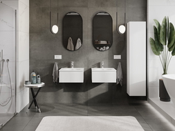 Mexen Rivel vonios spintelė 50 cm su praustuvu Vela, 1 stalčius, grioveliai, balta matinė - 91A20-05023-1-BF01-W23M01