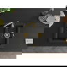 Mexen Carlos pusantrinė granitinė plautuvė 582 x 475 mm, Juoda/Auksinė metallic, sifonas Auksinė - 6518581500-75-G