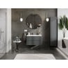 Mexen Rivel vonios spintelė 80 cm su kriaukle Otis, 2 stalčiai, grioveliuota, grafito matinė/balta matinė -
