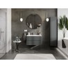 Mexen Rivel vonios spintelė 80 cm su praustuvu Vela, 2 stalčiai, raižyta, grafito matinė/balta matinė -