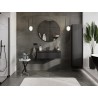 Mexen Rivel vonios spintelė 90 cm su praustuvu Vela, 1 stalčius, grioveliuota, juoda matinė - 91A20-09023-1-BF71-W23M71