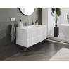 Mexen Rivel vonios kambario spintelė 100 cm su praustuvu Vela, 2 stalčiai, rifliuota, balta matinė - 91A20-10047-2-BFF01-W23M01