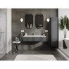 Mexen Rivel vonios spintelė 120 cm su praustuvu Vela, 1 stalčius, griovelis, grafito matinis/baltas matinis -